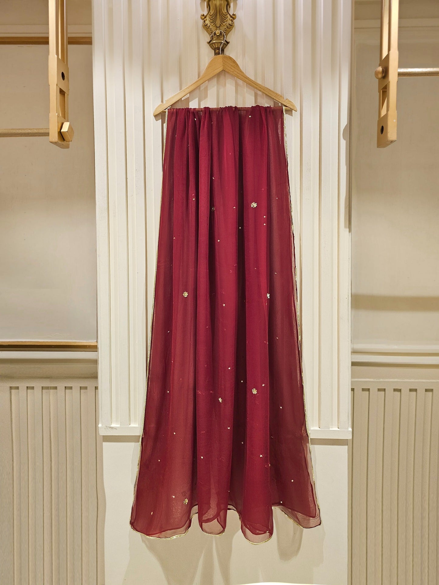 3 Piece- Pure Silk Net Embroidered Suit S111468