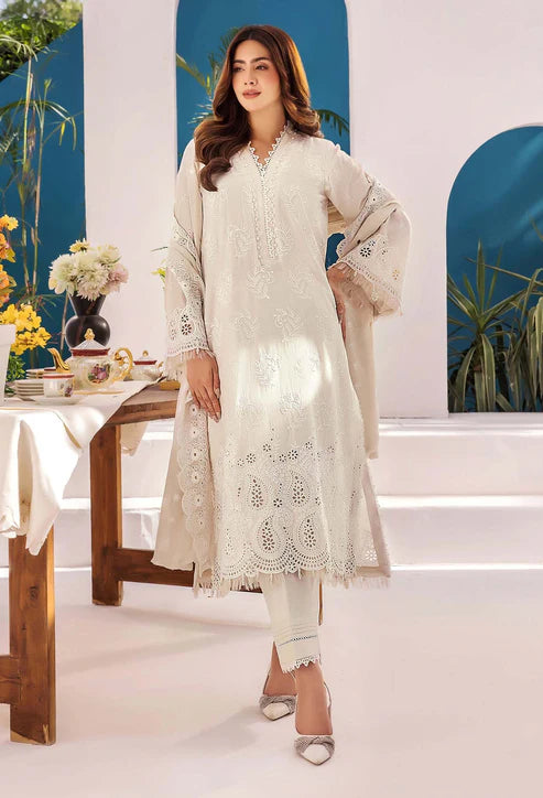 STELLA UNSTITCHED CHIKANKARI LAWN BY ADAN'S LIBAS