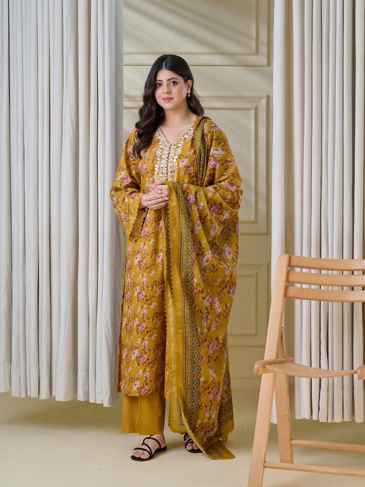 3 Piece - Pure Printed Cambric Suit S110064
