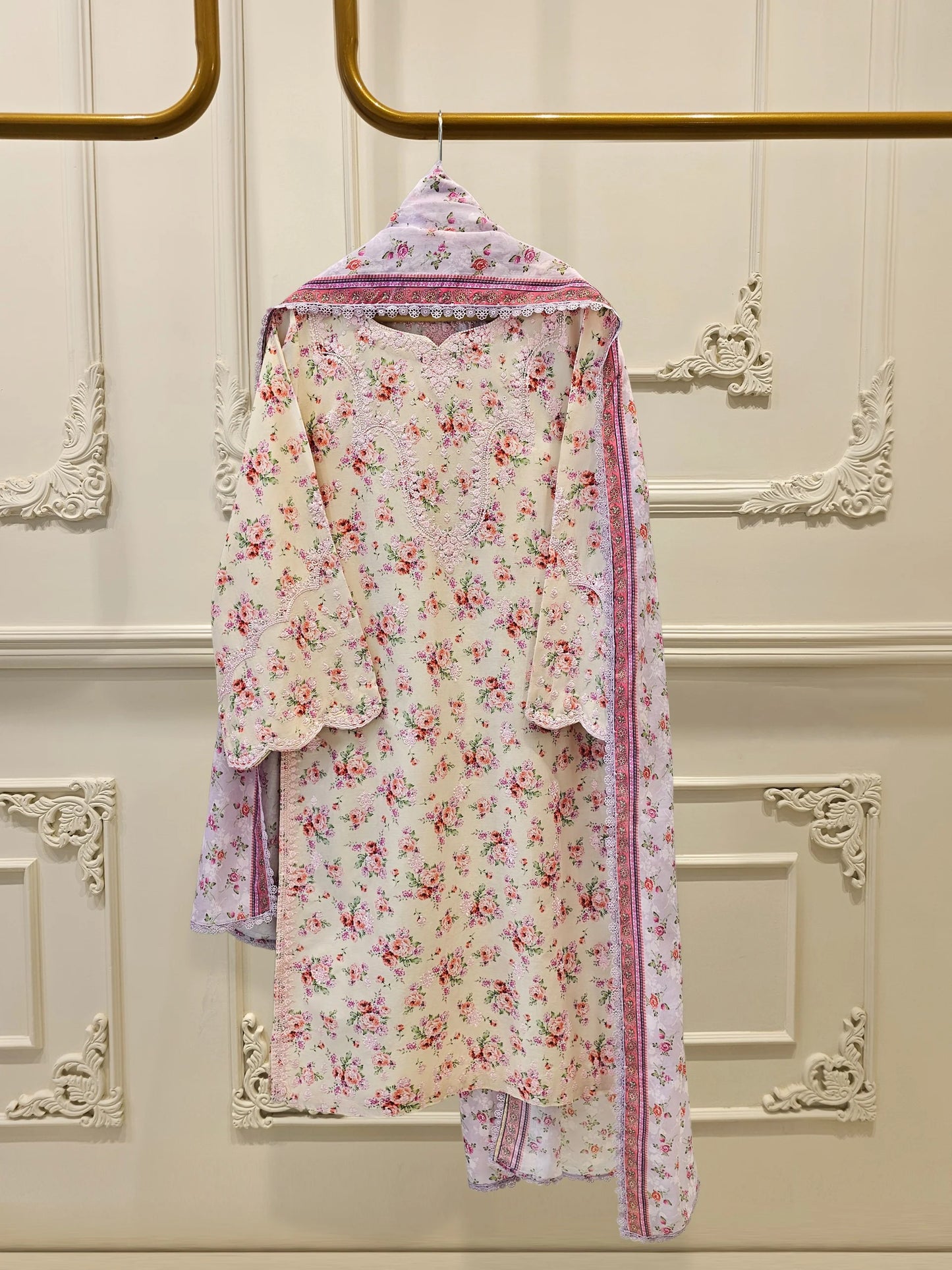 2 Piece - Digital Printed Embroidered Lawn Suit S111602