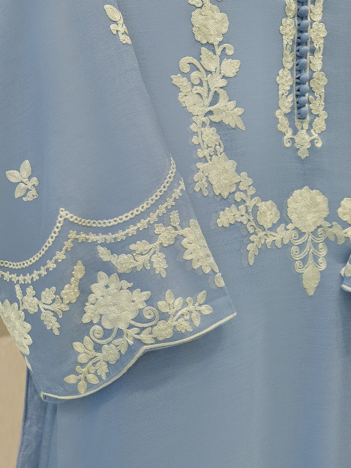 3 Piece - Pure Embroidered Cotton Net Suit S112014