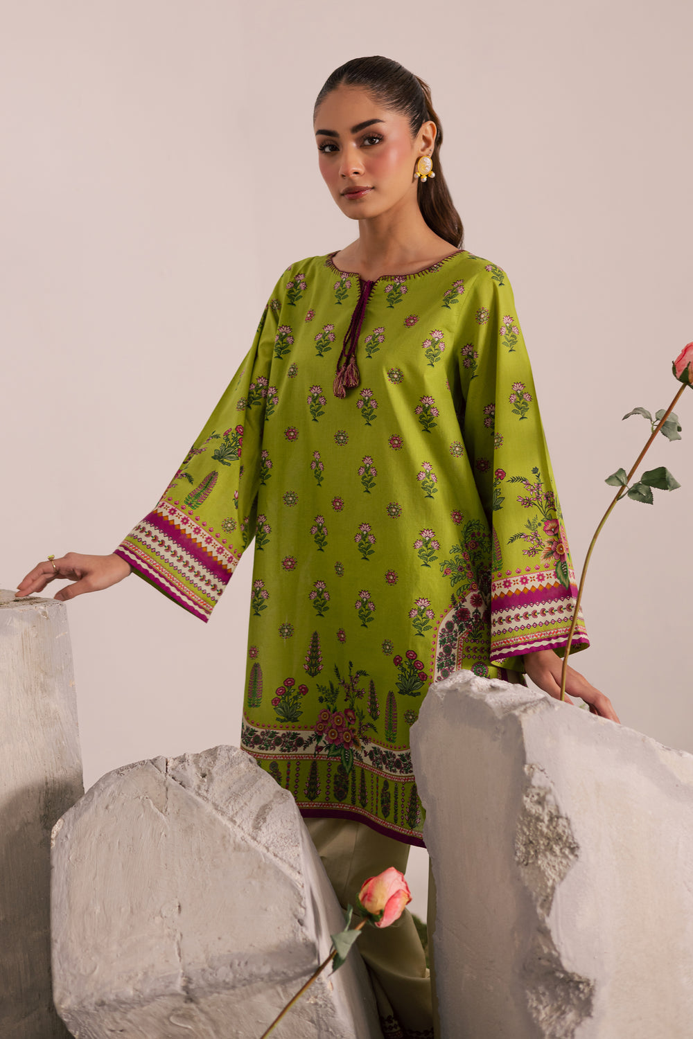 Roomi 2Pc - Printed Lawn Dress