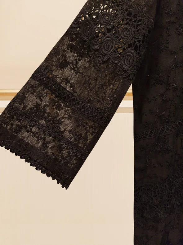 3 PIECE - PURE COTTON NET EMBROIDERED SUIT S108682