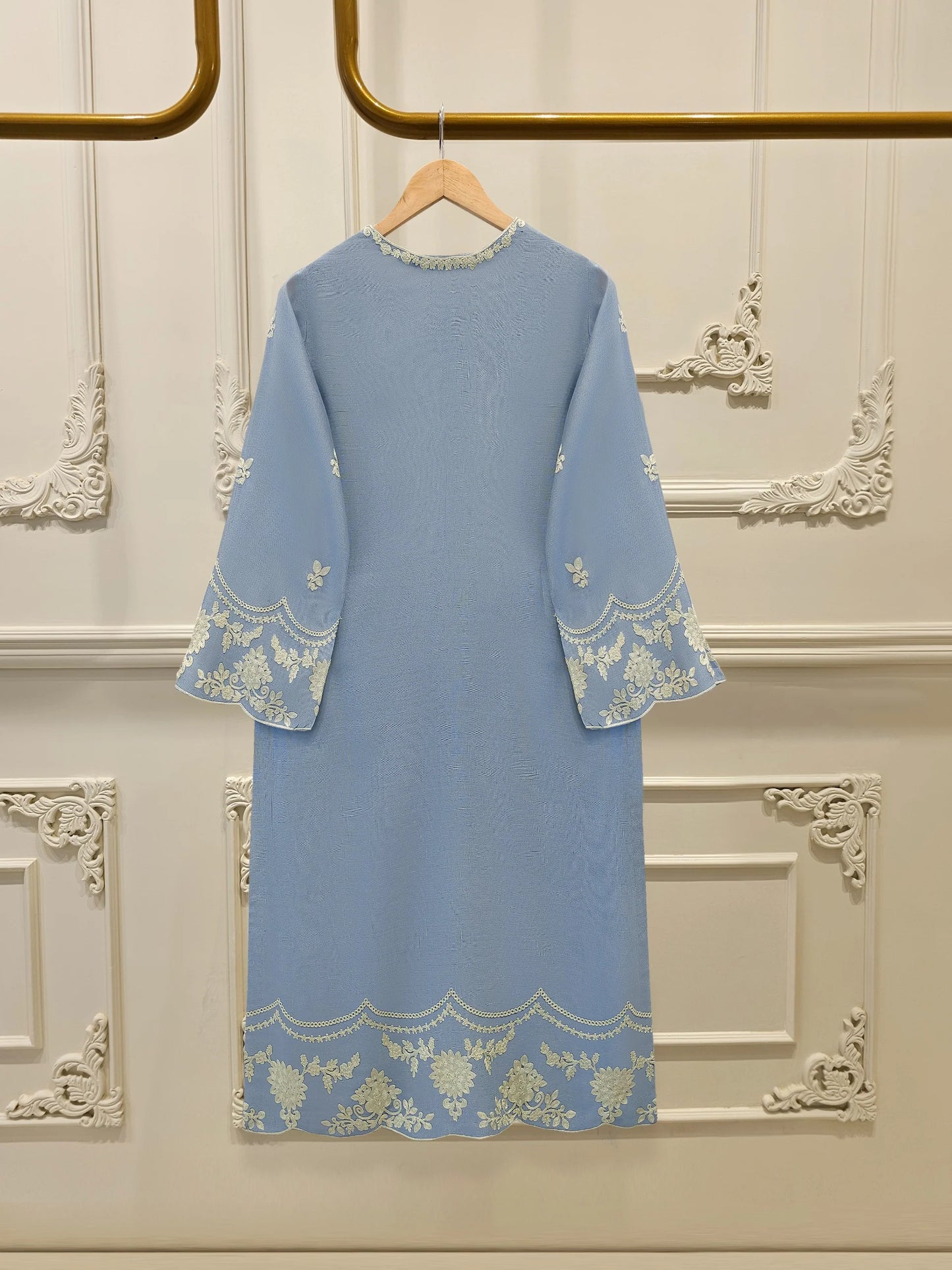 3 Piece - Pure Embroidered Cotton Net Suit S112014