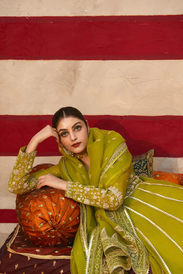 Mehndi Green Pishwas