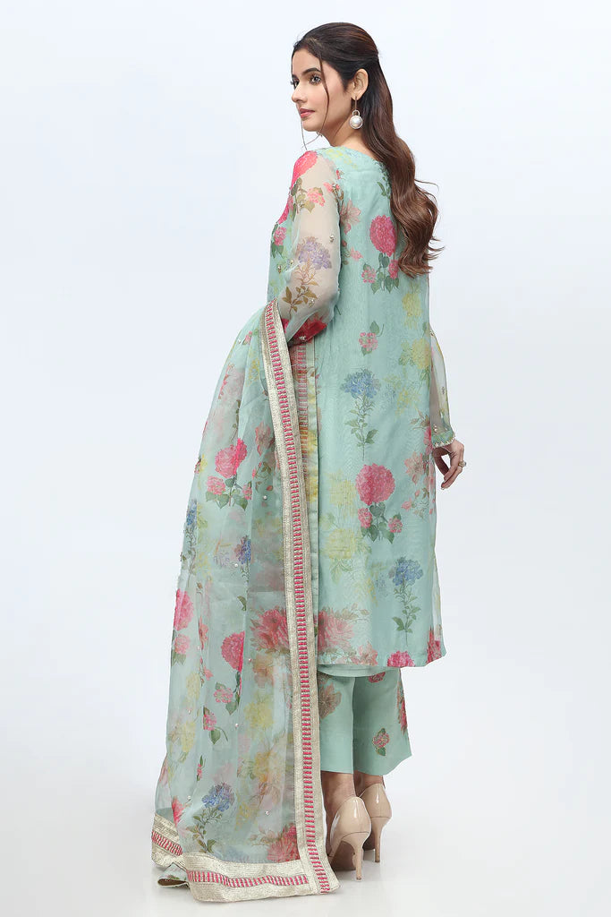 3-PC Embroidered Organza Shirt with Organza Dupatta and Trouser SCPM-3-97