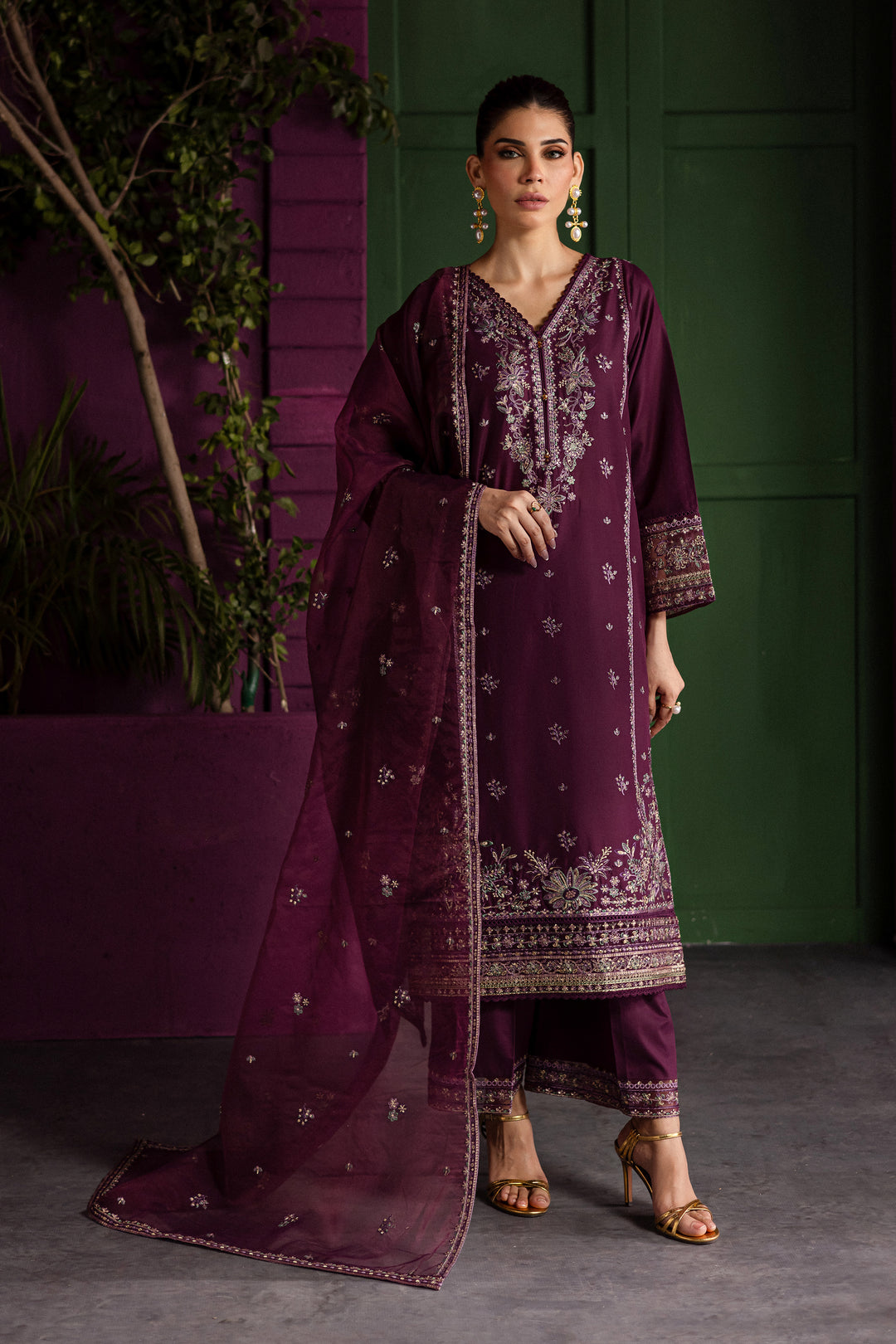 Cyelin 3Pc - Embroidered Lawn Dress