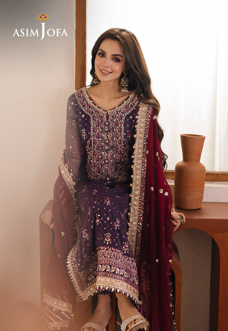 AJHE-01 EMBROIDERED CHIFFON 3 PCS