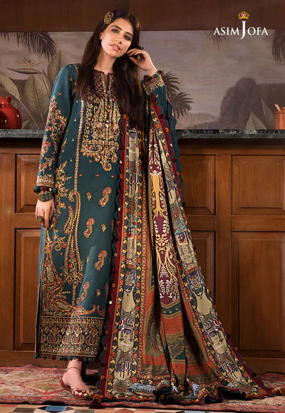 AJK-10 EMBROIDERED COTTON SLUB 3 PCS