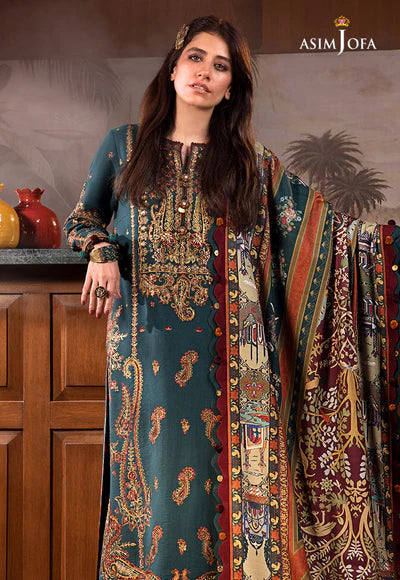 AJK-10 EMBROIDERED COTTON SLUB 3 PCS
