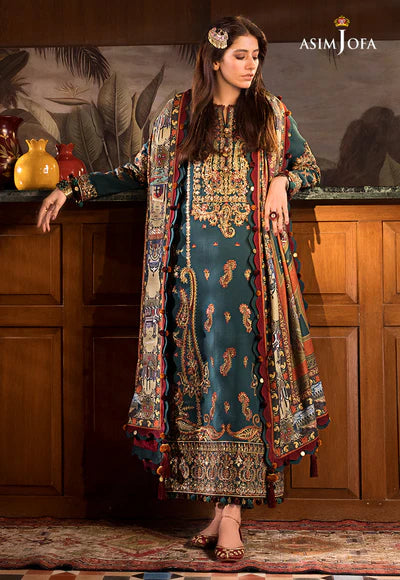 AJK-10 EMBROIDERED COTTON SLUB 3 PCS