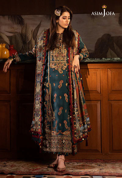 AJK-10 EMBROIDERED COTTON SLUB 3 PCS
