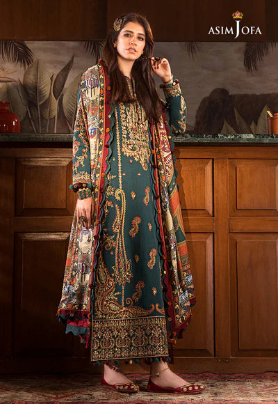 AJK-10 EMBROIDERED COTTON SLUB 3 PCS