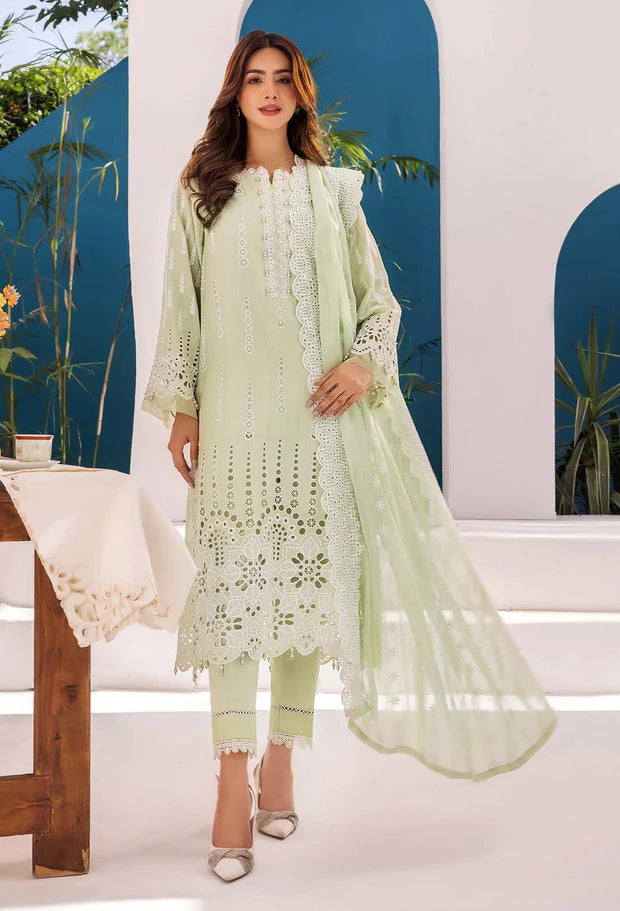 STELLA UNSTITCHED CHIKANKARI LAWN BY ADAN'S LIBAS