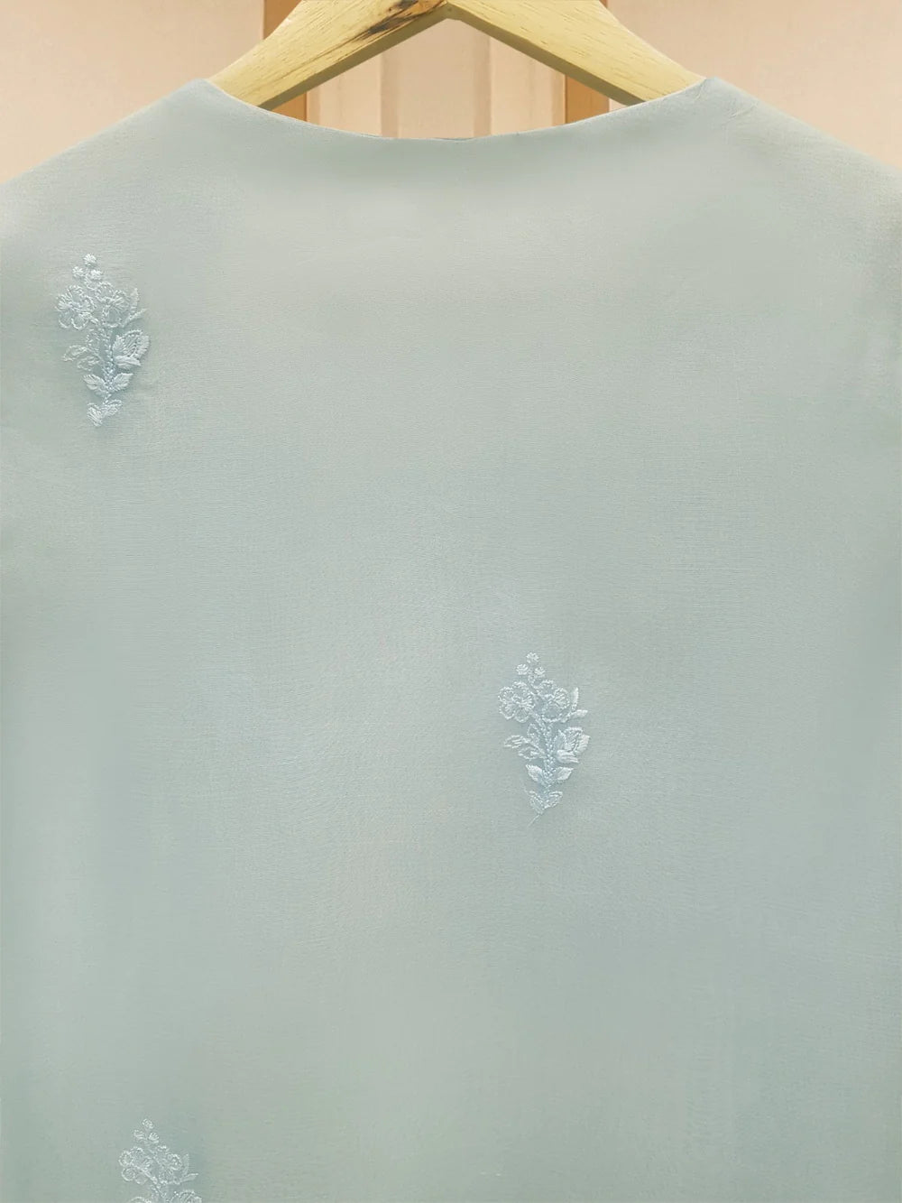 3 PIECE - PURE ORGANZA EMBROIDERED SUIT S108814