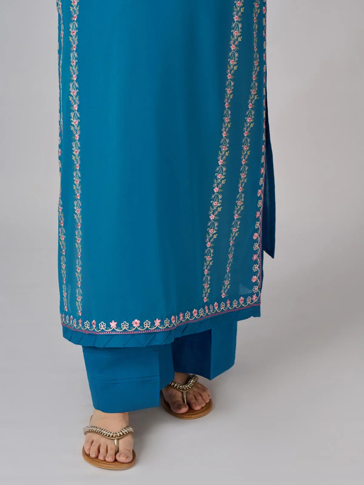 2 Piece - Embroidered Pure Swiss Voile Suit S110336