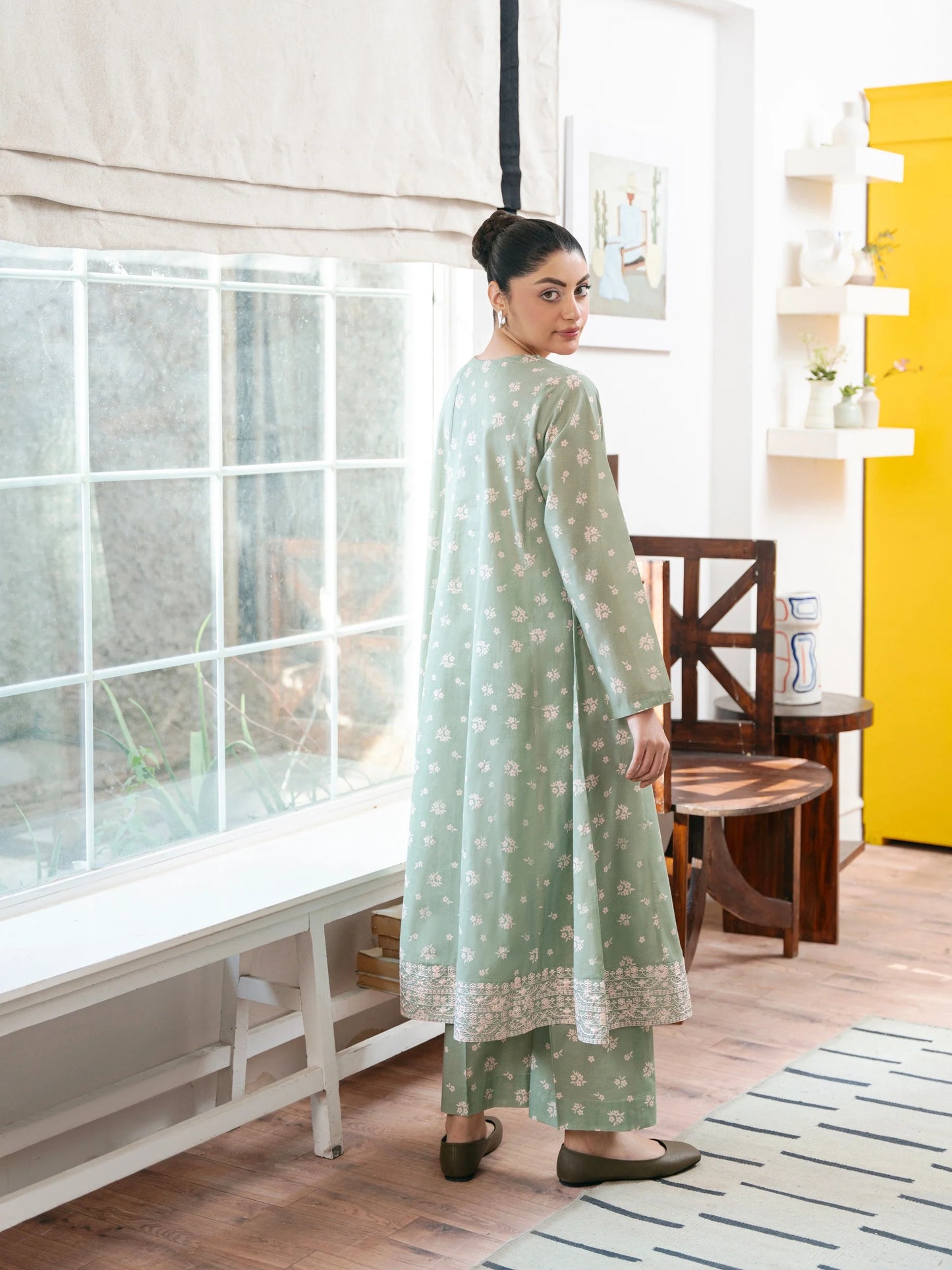 2 Piece - Digital Printed Embroidered Cambric Suit S110396