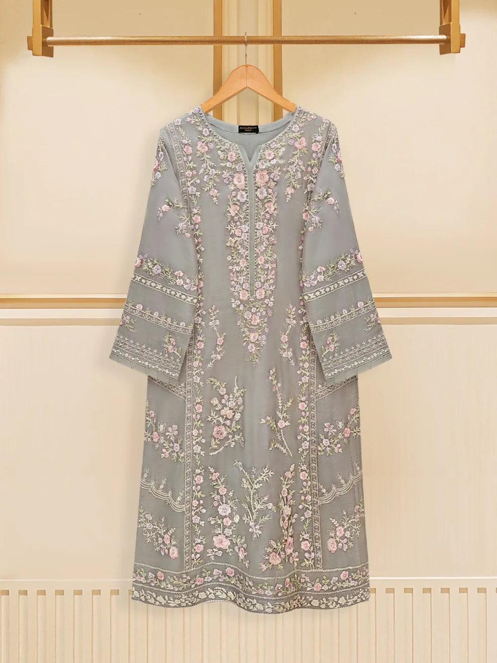 3 PIECE - PURE COTTON NET EMBROIDERED SUIT S109299
