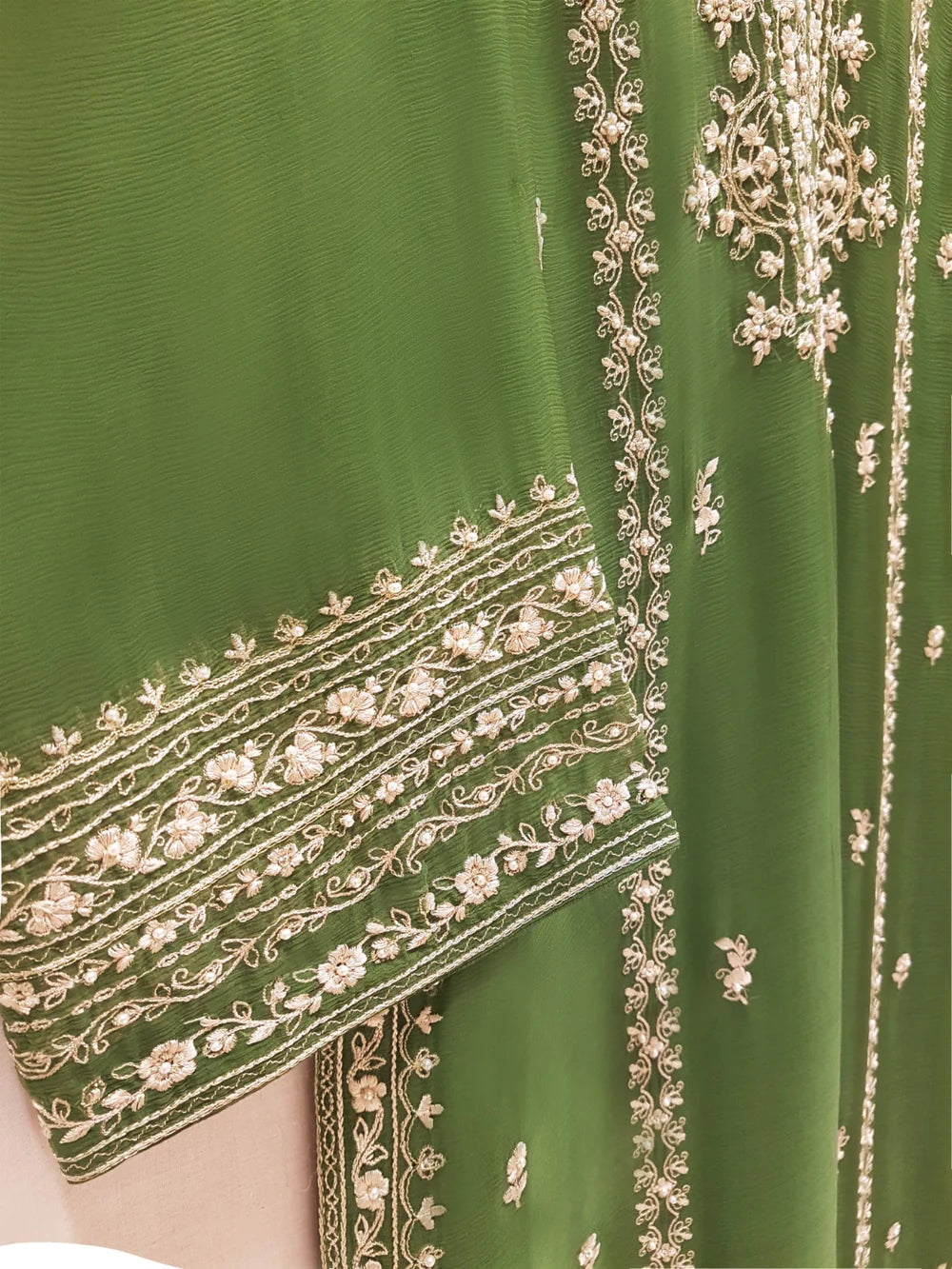 3 PIECE - EMBROIDERED CHIFFON SUIT S108811