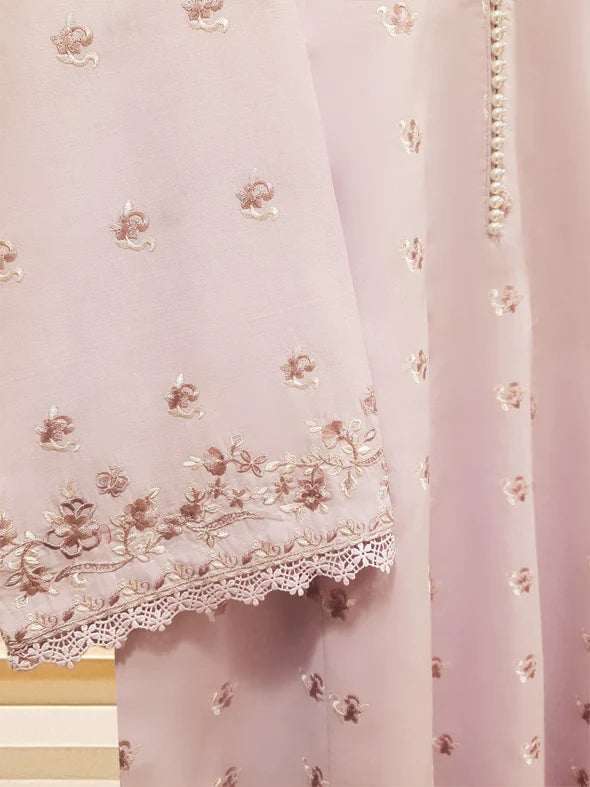 2 PIECE - EMBROIDERED CAMBRIC FROCK S108677