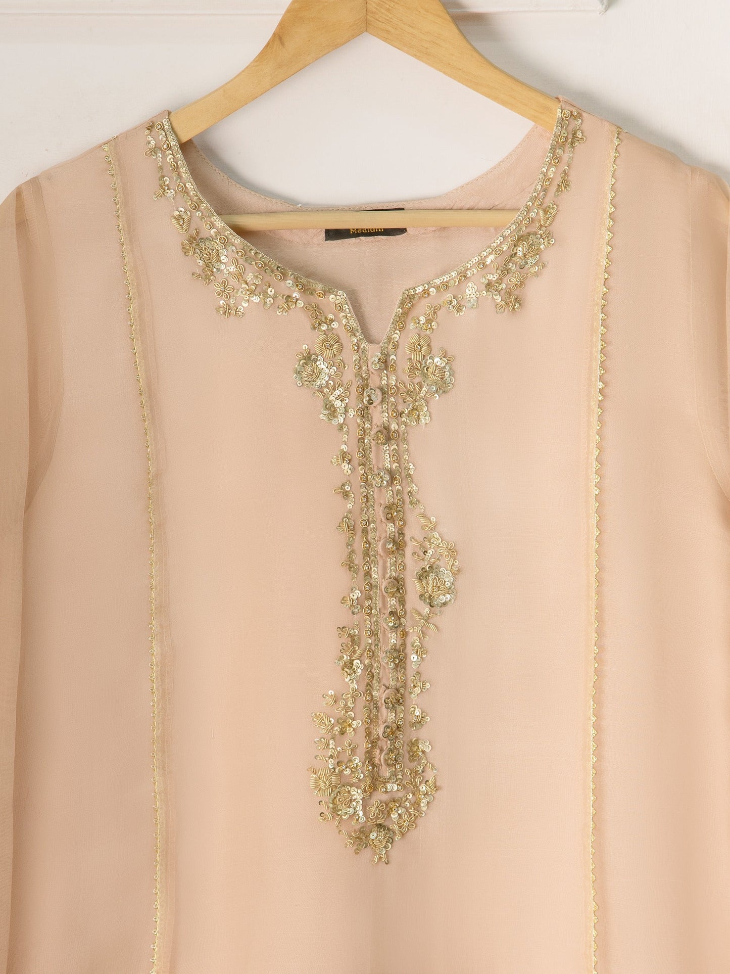 3 Piece - Pure Organza Embroidered Suit S111050