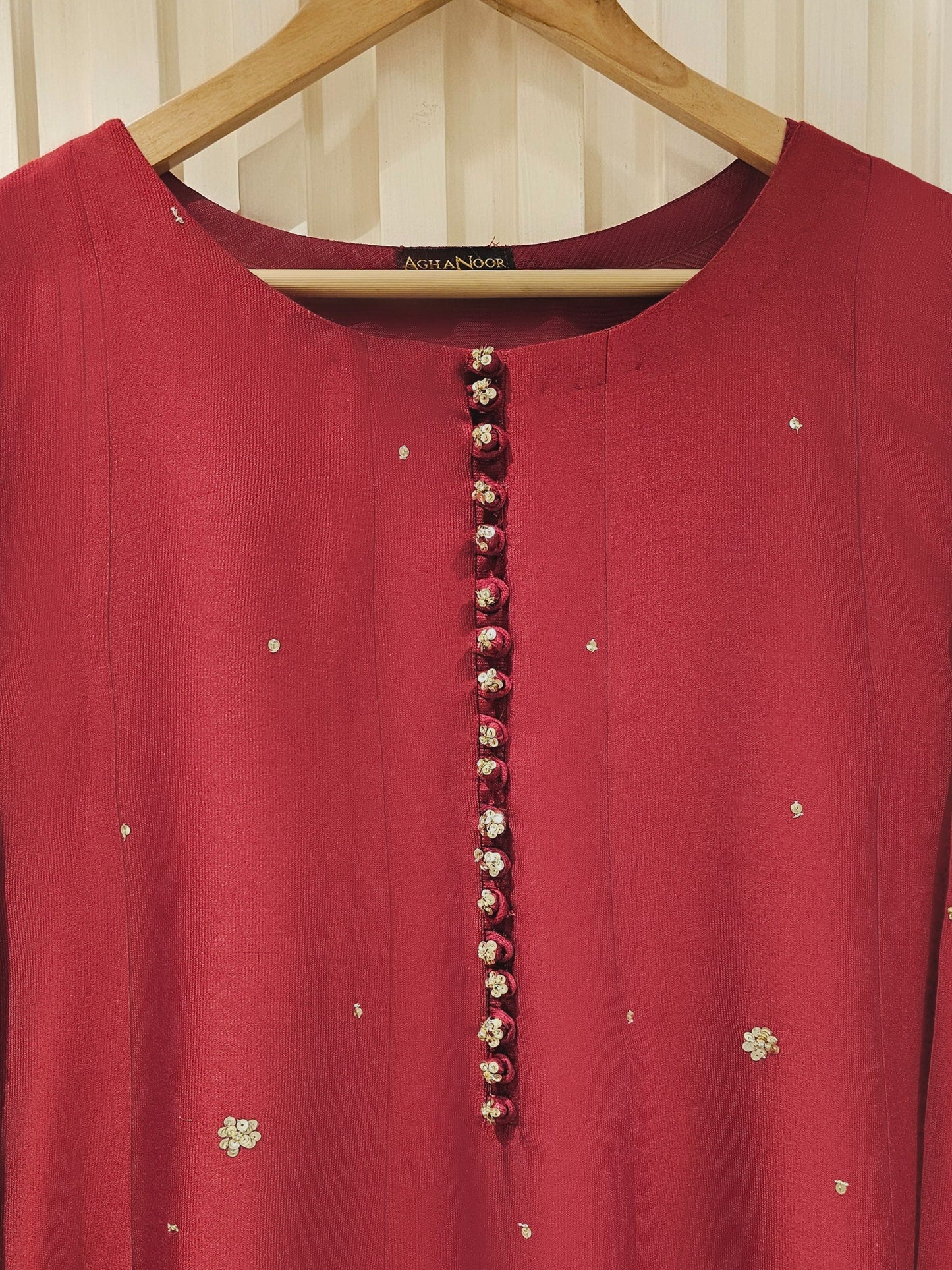 3 Piece- Pure Silk Net Embroidered Suit S111468