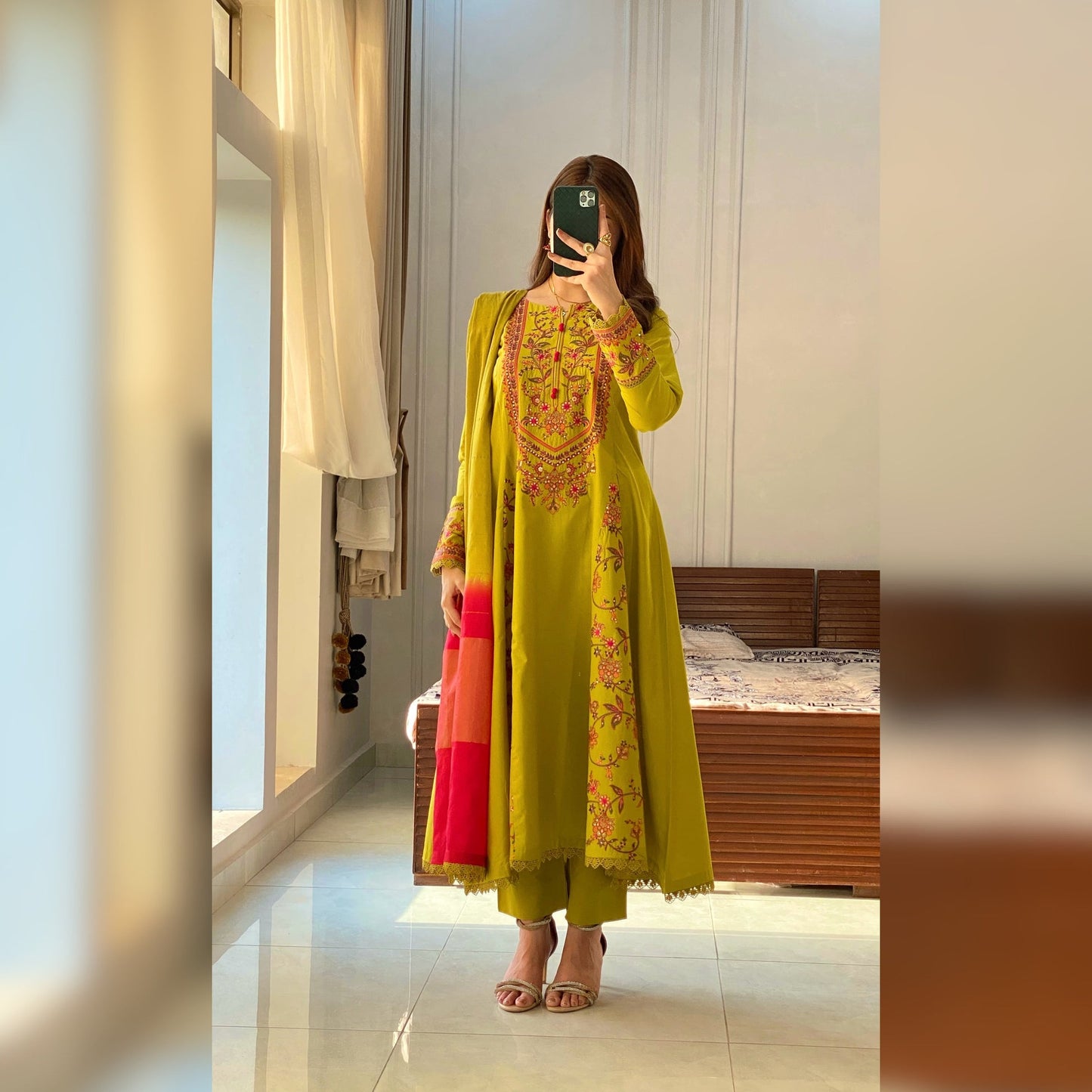 Avo Embroidered Frock 3PC
