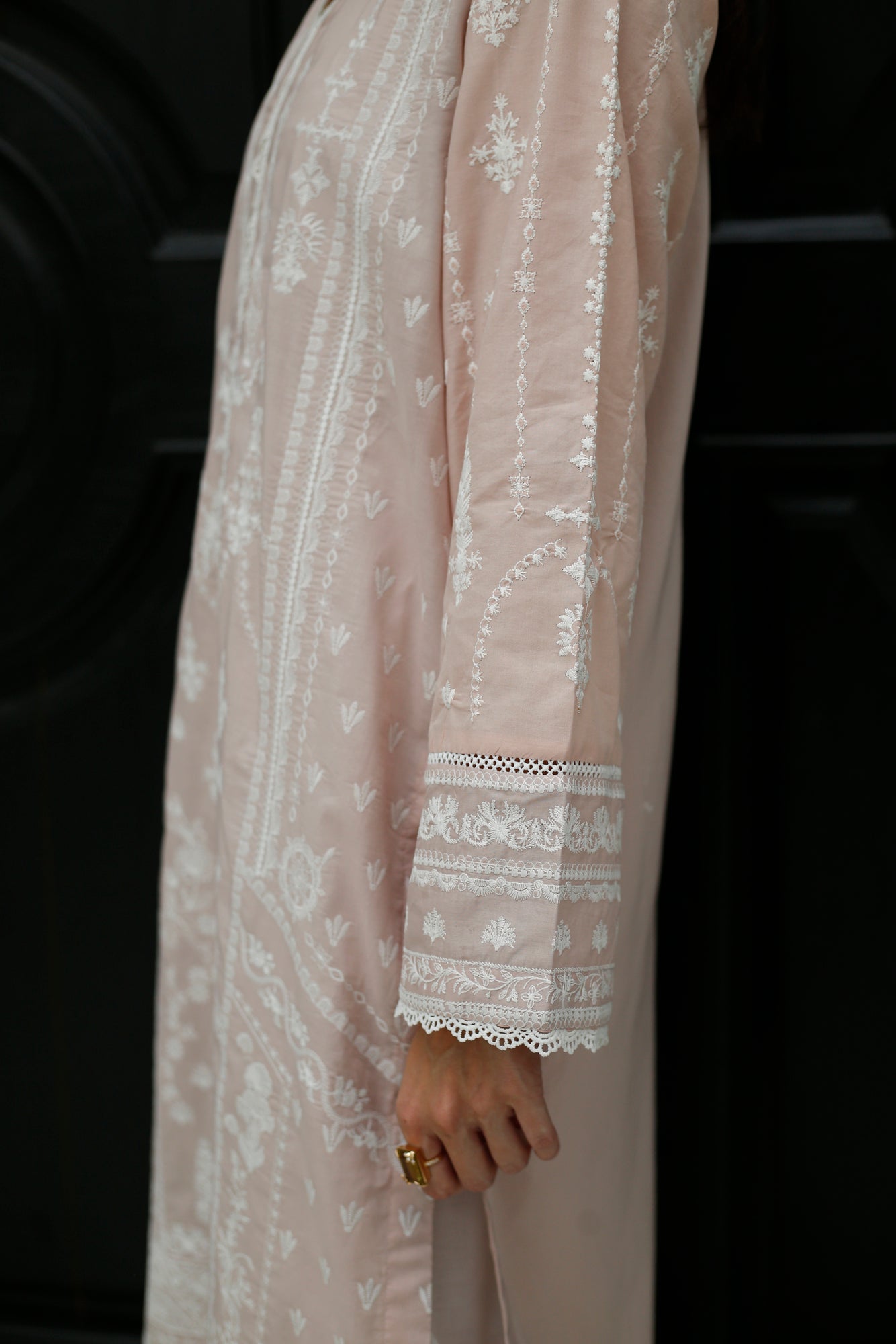 Pastel Pink Embroidered Kurta