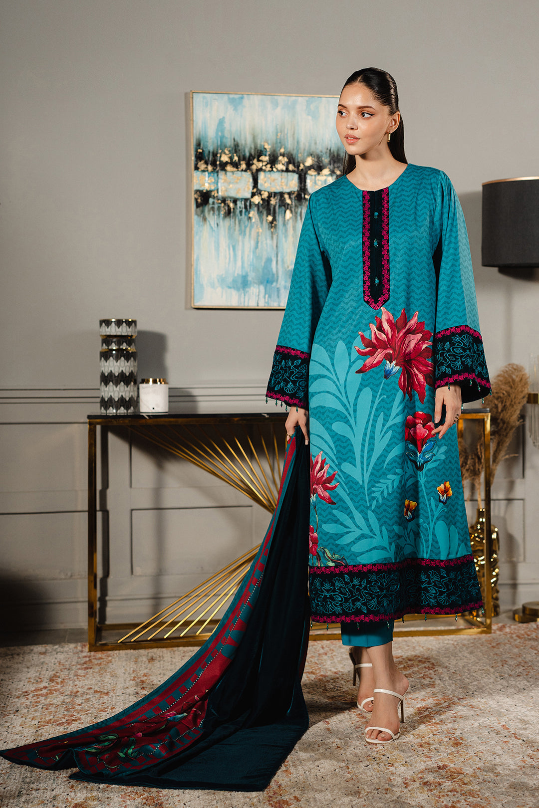 Yaqter Long , Pant And Dupatta - LULUSAR Carveius Yaqter Long , Pant And Dupatta - LULUSAR Carveius