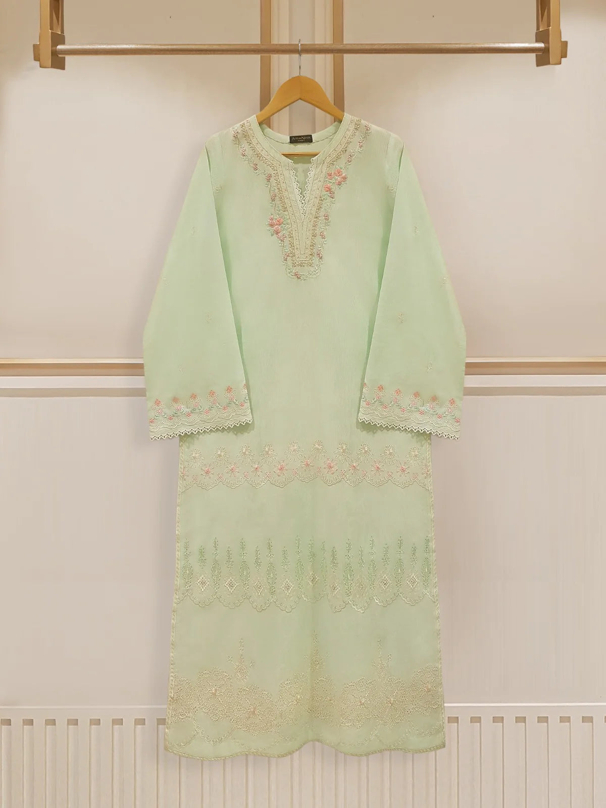 TWO PIECE FINE JACQUARD LAWN EMBROIDERED SHIRT WITH CHIFFON DUPATTA S107625