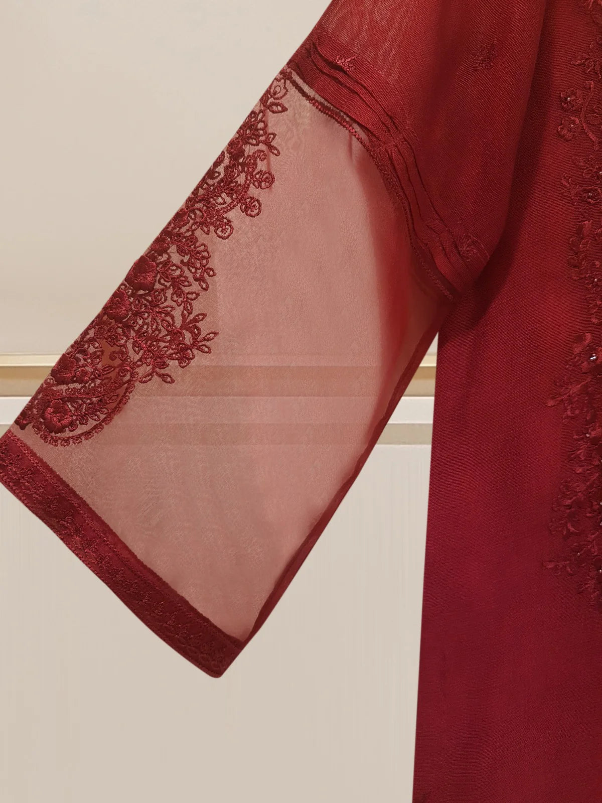 PURE HANDLOOM COTTON NET SHIRT WITH PURE ORGANZA DUPATTA AND SILK LACES S107648