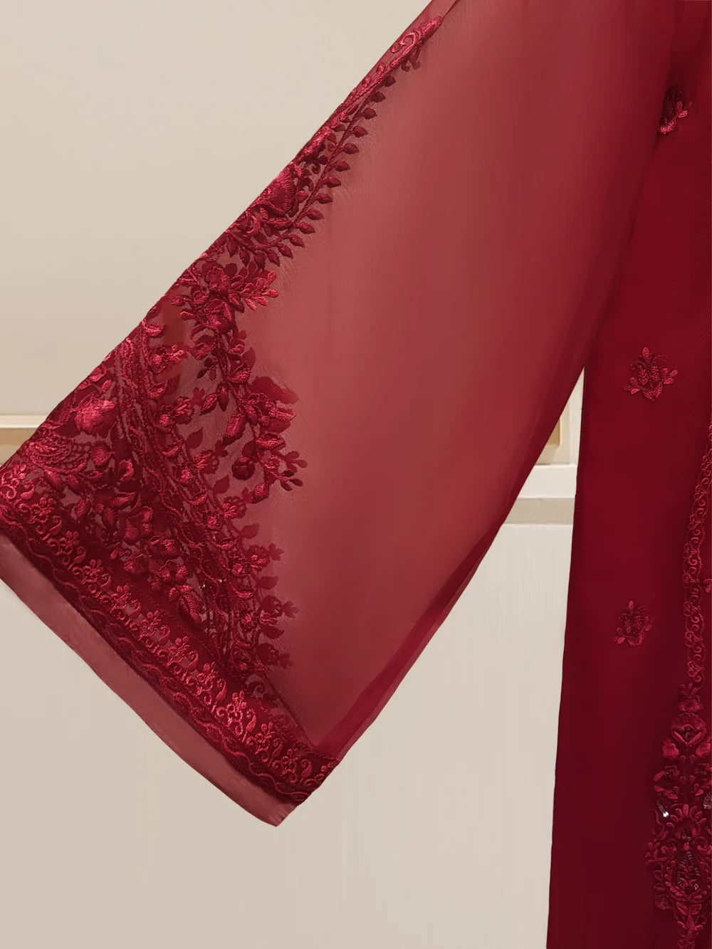 3 PIECE - EMBROIDERED CHIFFON SUIT S107934
