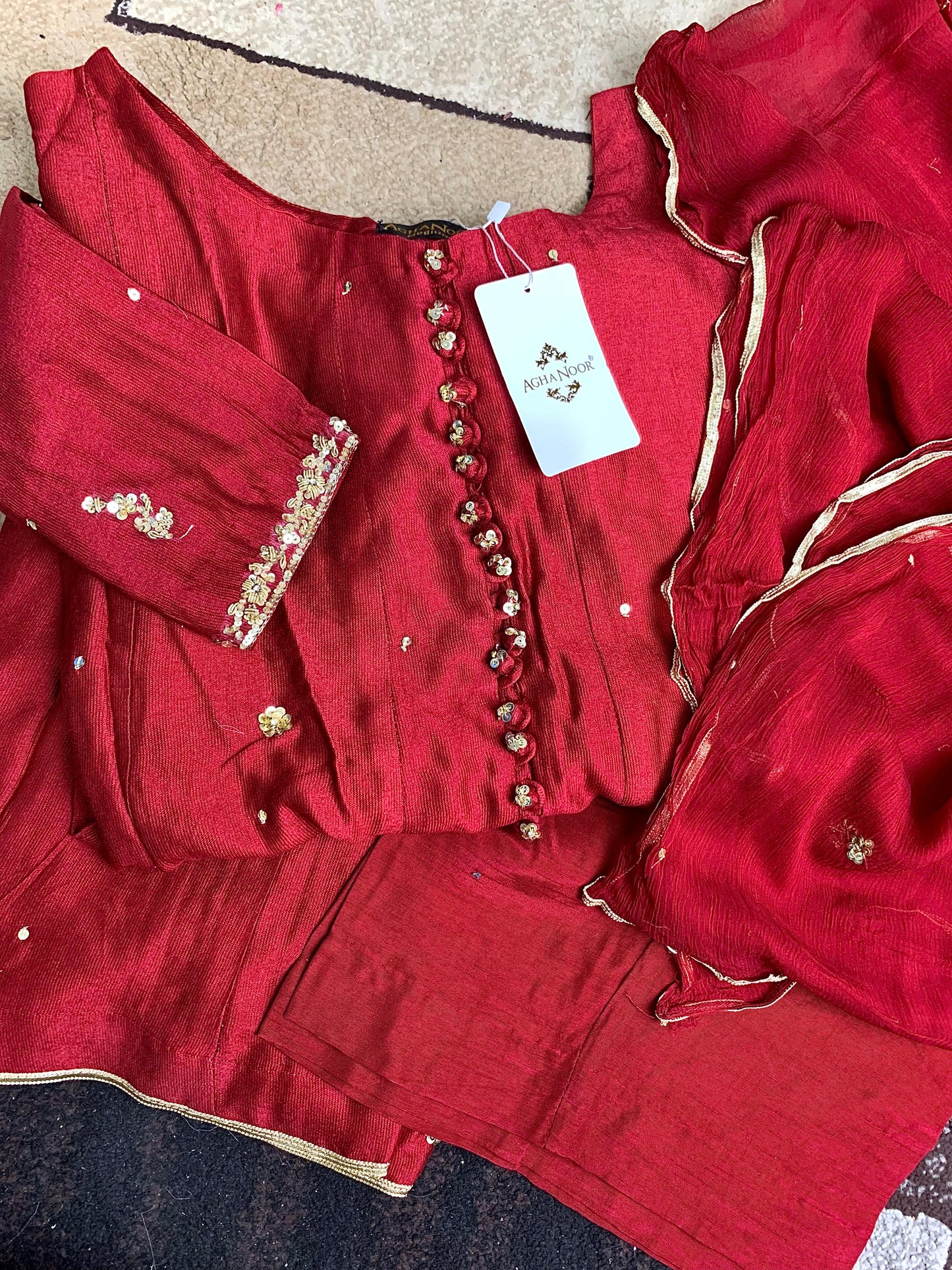 Aghanoor Clearance Sale 🩷 Silk Net Shirt / Pant & Dupatta