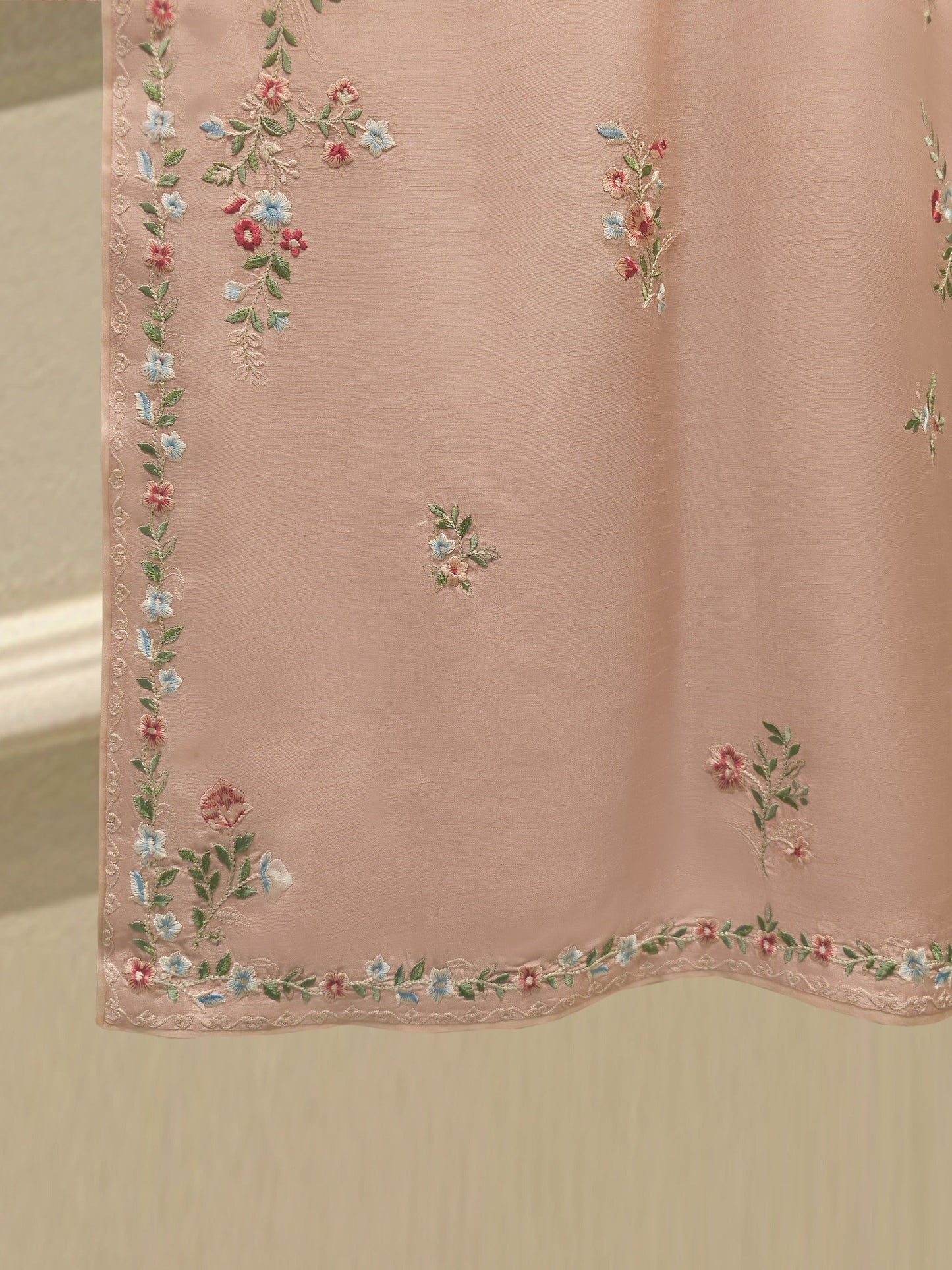 2 Piece- Pure Korean Silk Embroidered Suit S112926