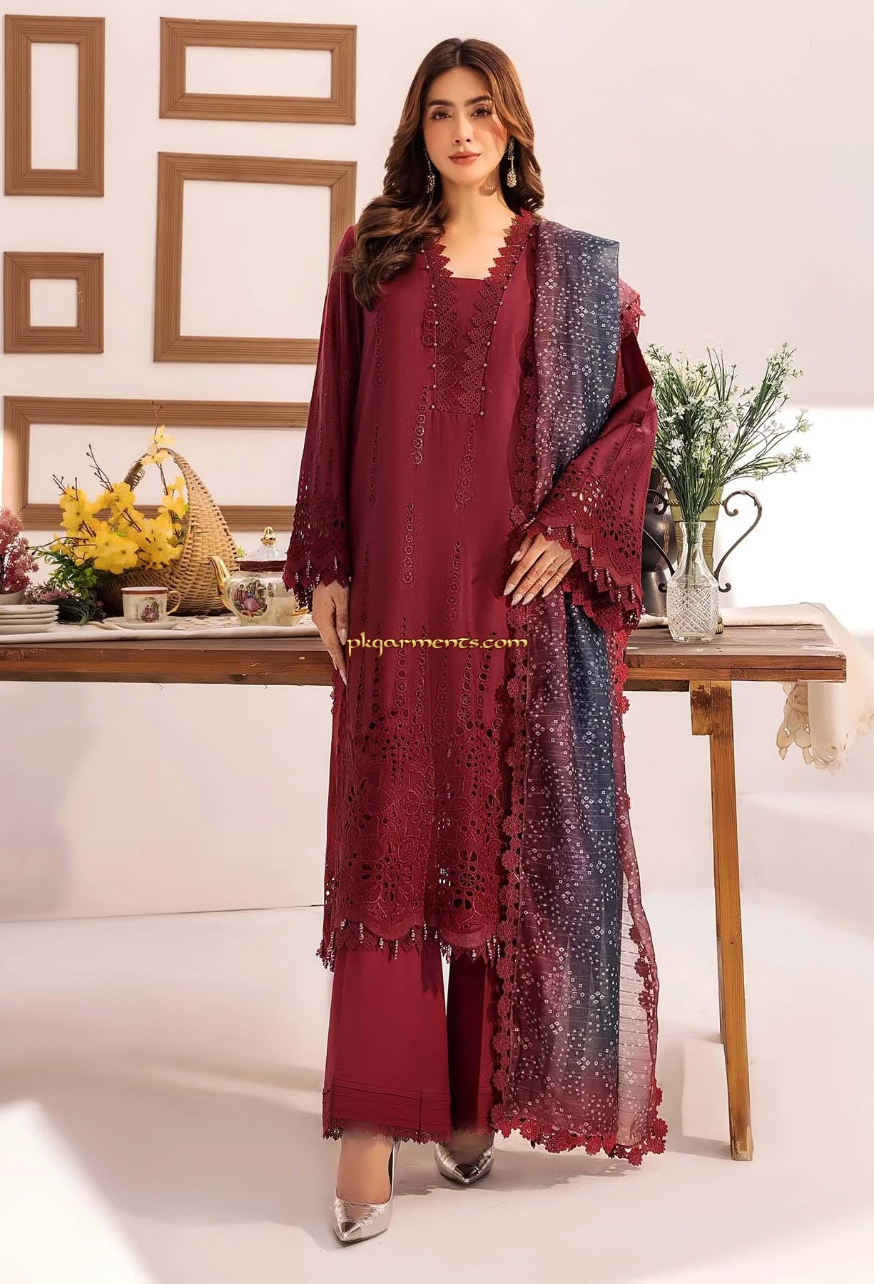 STELLA UNSTITCHED CHIKANKARI LAWN BY ADAN'S LIBAS