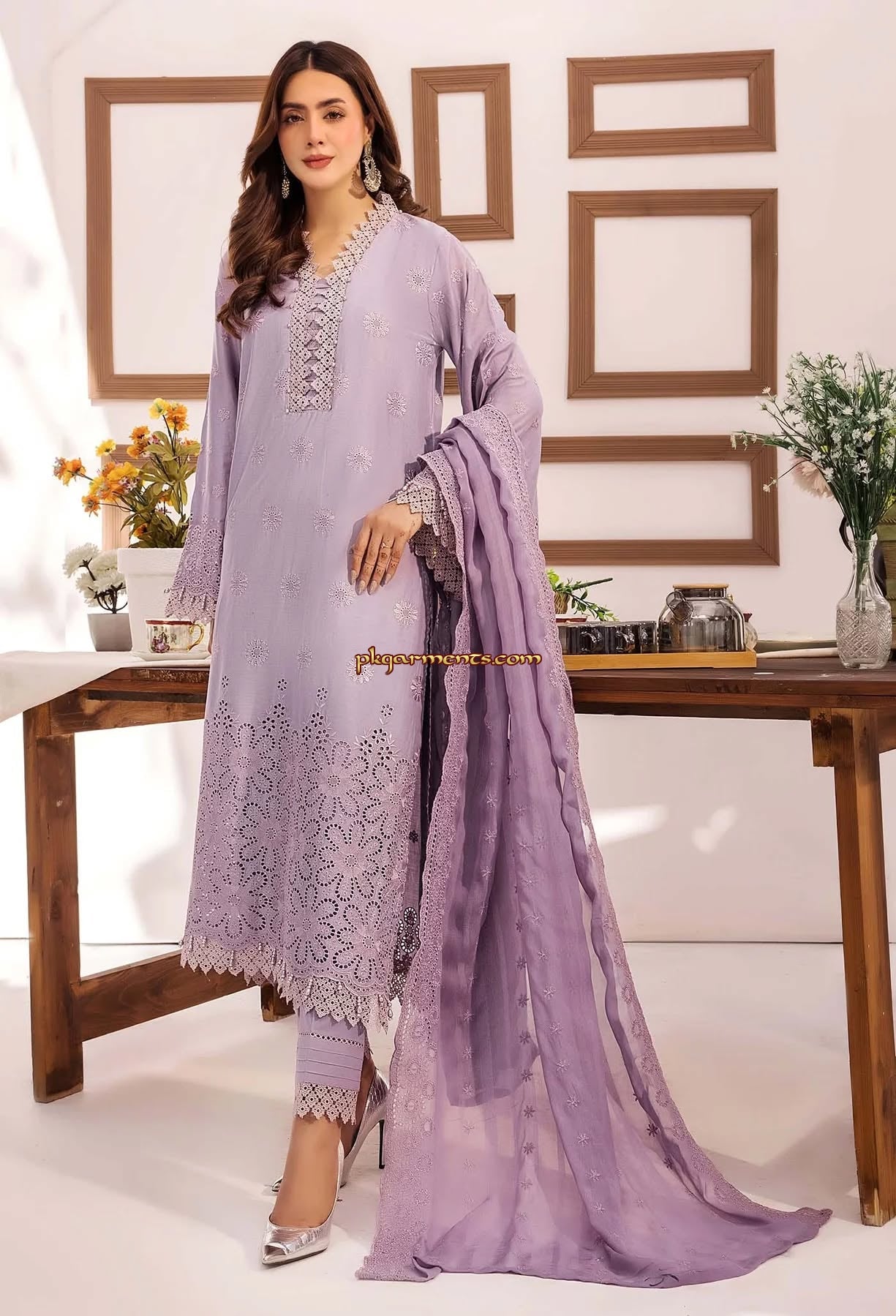 STELLA UNSTITCHED CHIKANKARI LAWN BY ADAN'S LIBAS