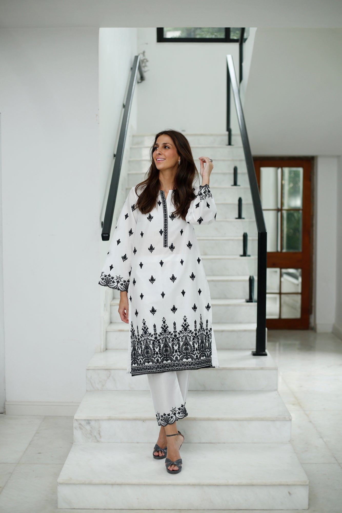 White Embroidered CO-ORD Set