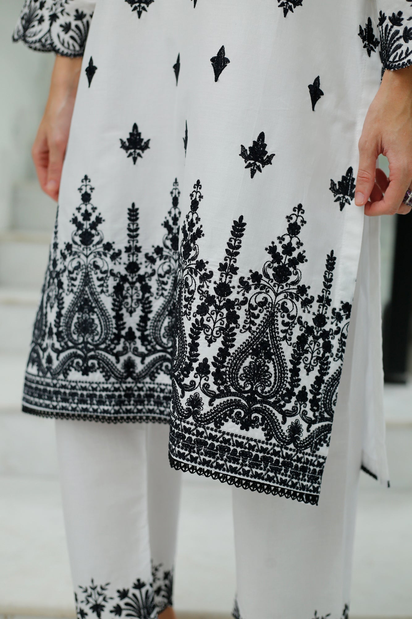 White Embroidered CO-ORD Set