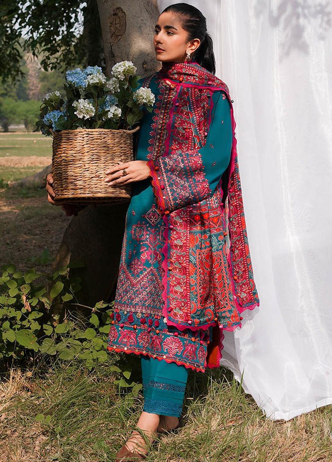 Zaha Embroidered Khaddar Suits Unstitched 3 Piece ZKS23W-2 ZW2-23-06 Jehan - Winter Collection