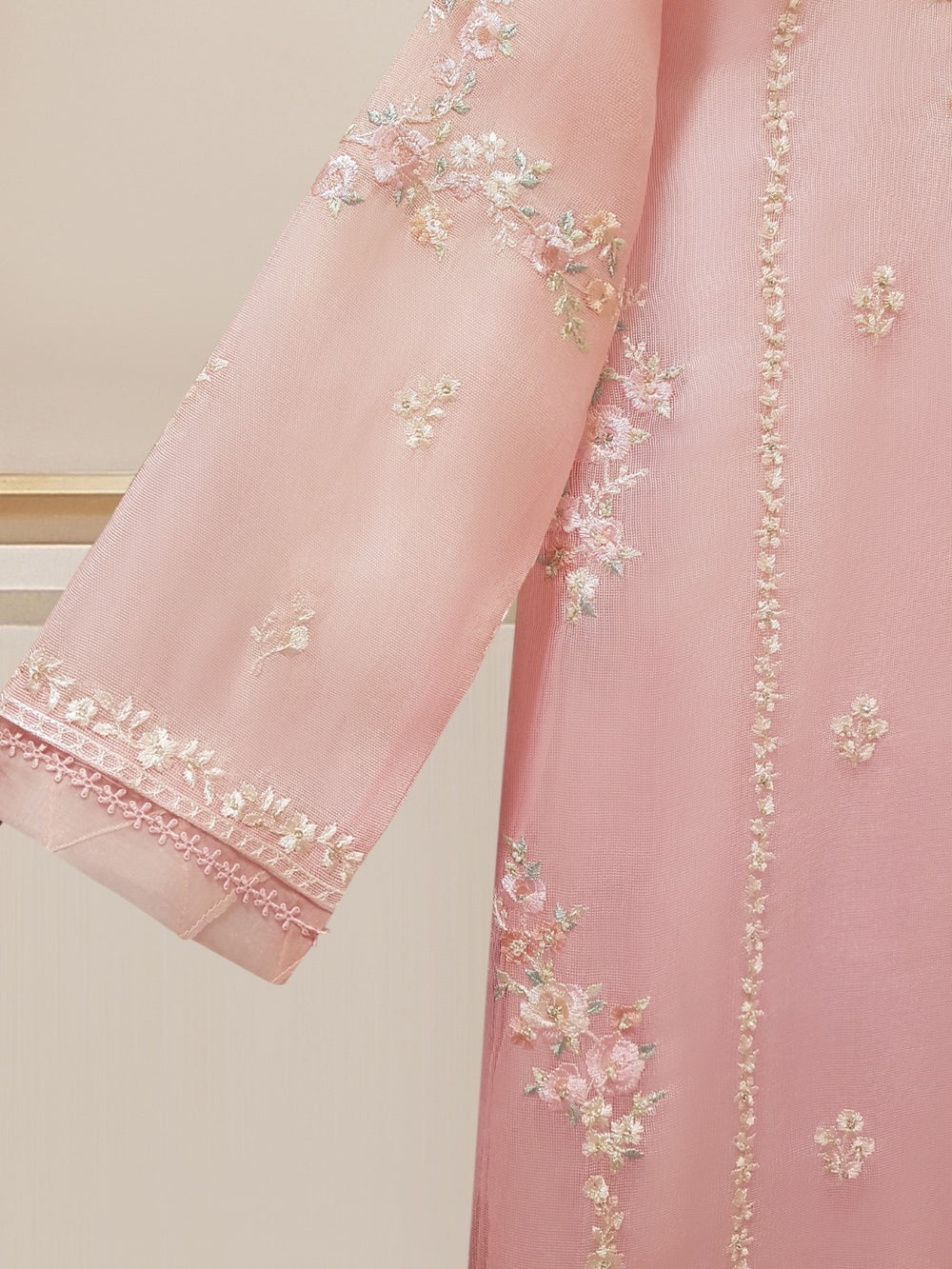 2 PIECE - PURE COTTON NET EMBROIDERED SUIT S108195