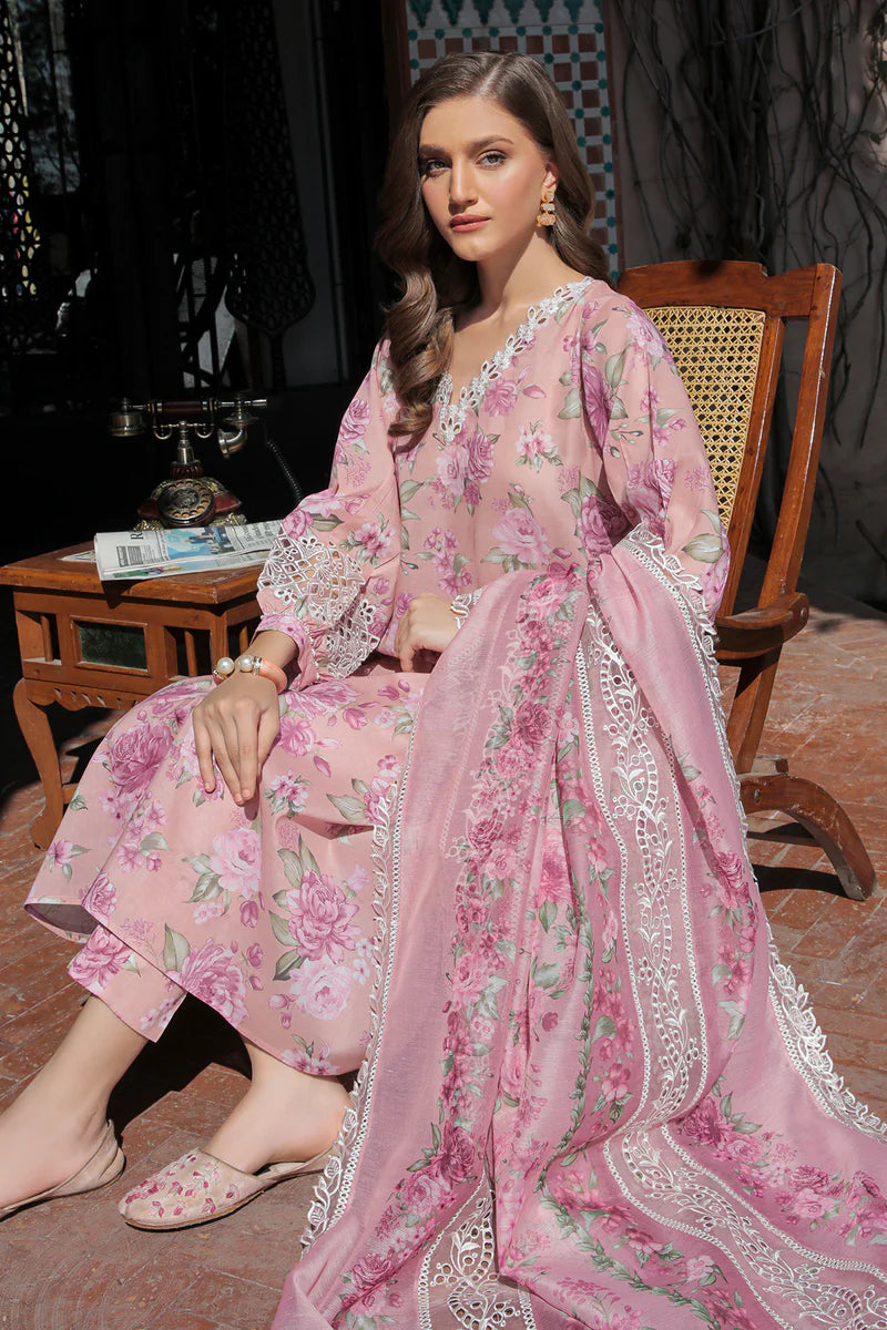 3PCS UNSTITCHED EMBROIDERED LAWN UF-D315