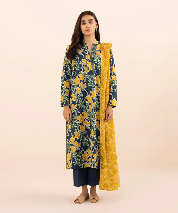 Printed Lawn 3 Piece Unstitched Dress