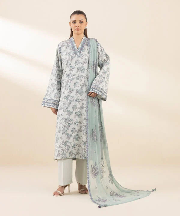 Sapphire 3Pc Embroidered Cotton Suit 0U3PEDF25V28