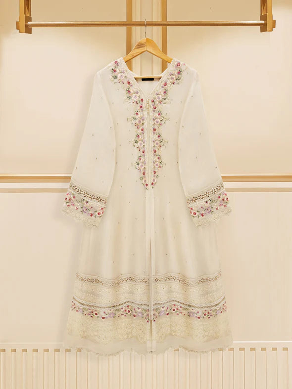 3 PIECE - PURE COTTON NET EMBROIDERED SUIT S109220