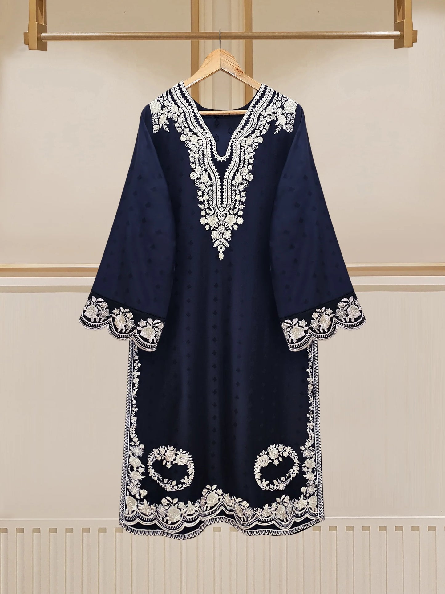 2 Piece - Pure Embroidered Jacquard Suit S110077