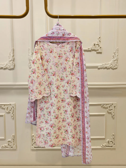 2 Piece - Digital Printed Embroidered Lawn Suit S111602