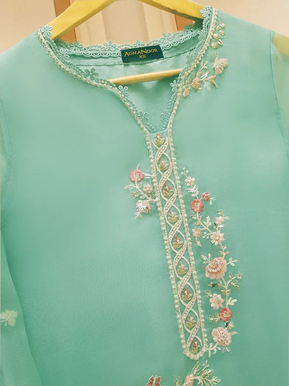 3 PIECE - PURE ORGANZA EMBROIDERED SUIT S109000