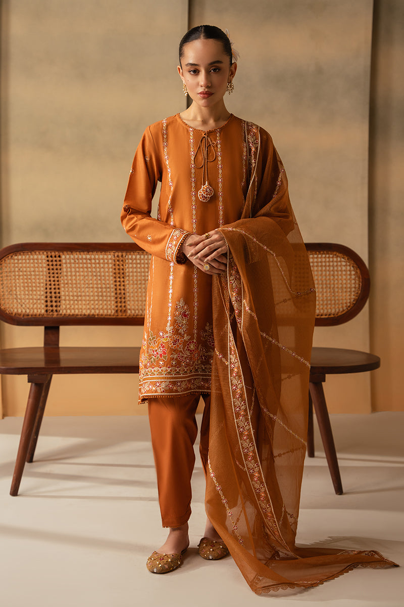 RUSTIC AURA-3 PIECE EMBROIDERED LAWN SUIT