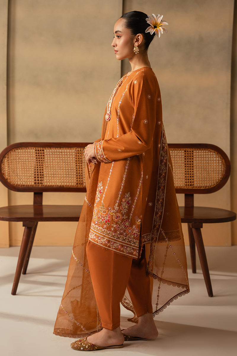 RUSTIC AURA-3 PIECE EMBROIDERED LAWN SUIT