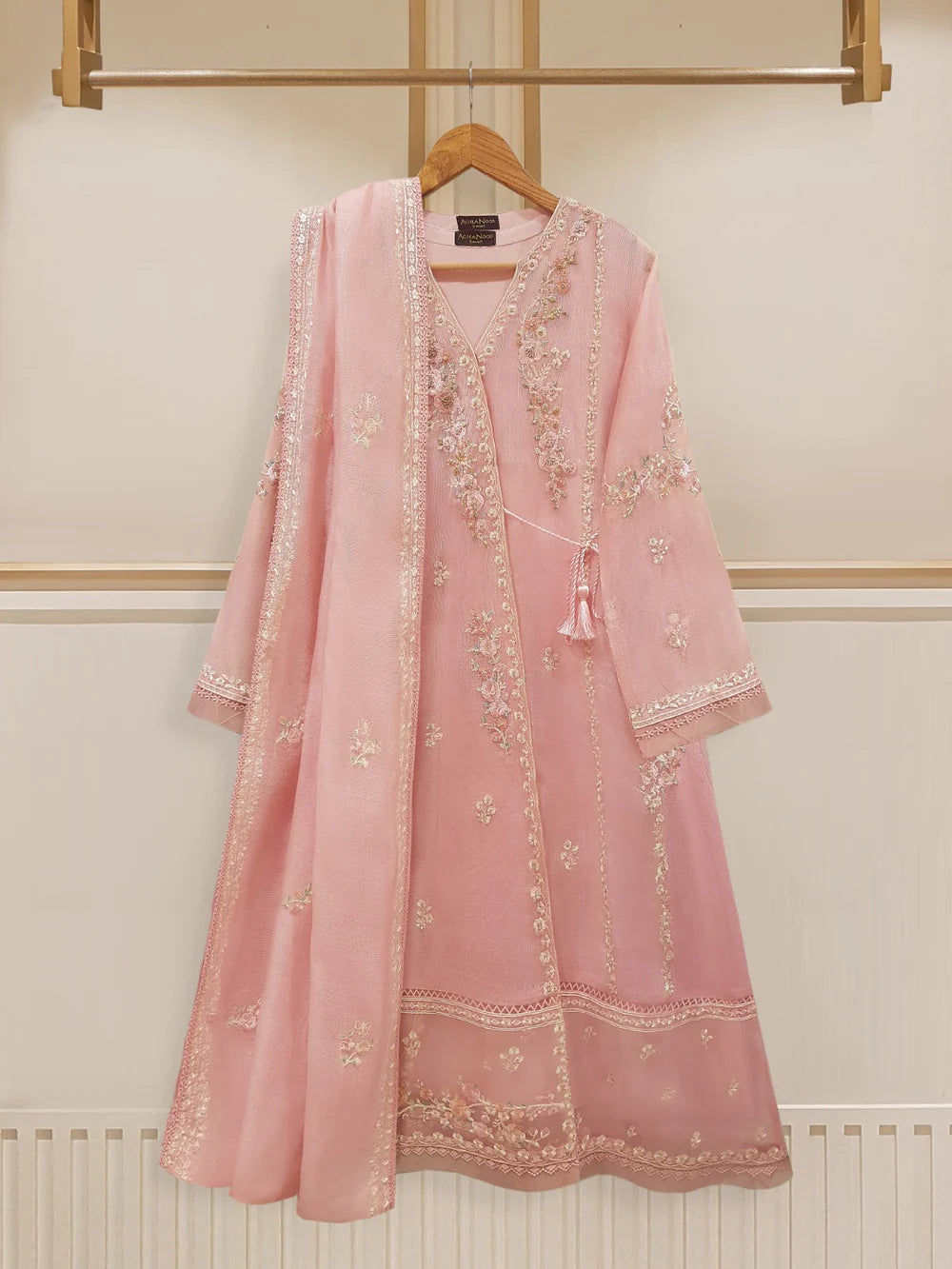 2 PIECE - PURE COTTON NET EMBROIDERED SUIT S108195